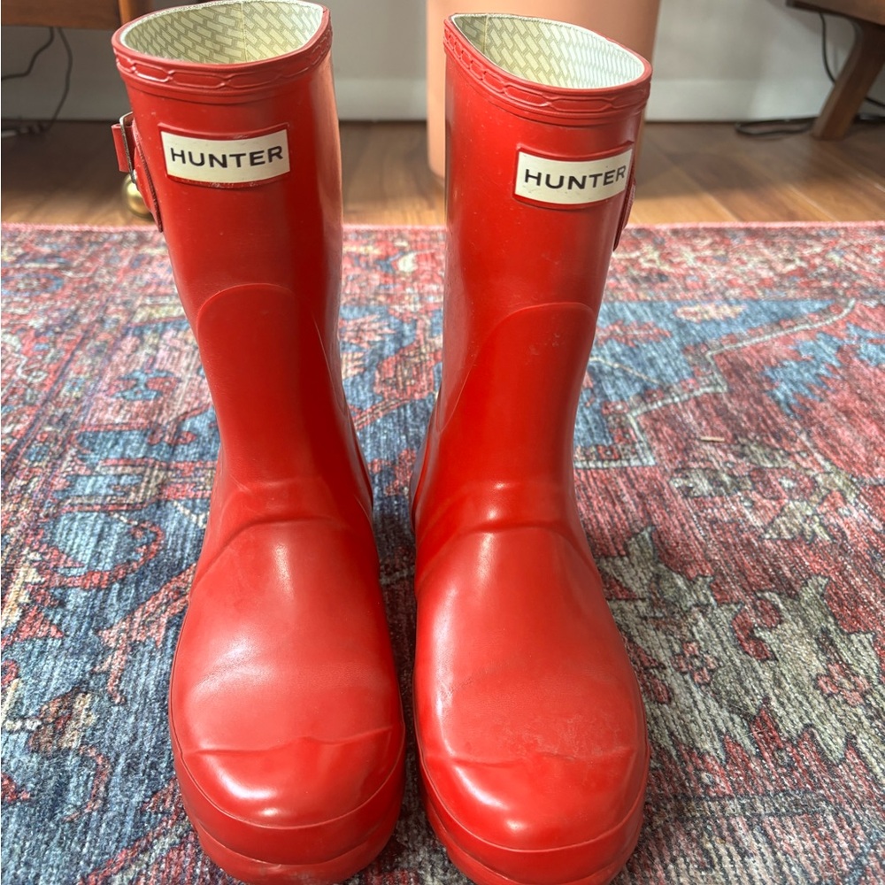 Hunter Bright Red Rain Boots